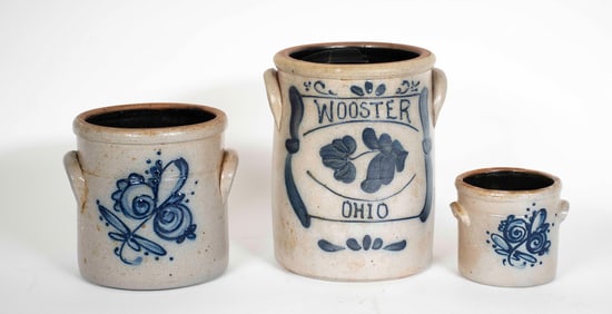 3 Wisconsin Contemporary Stoneware Crocks