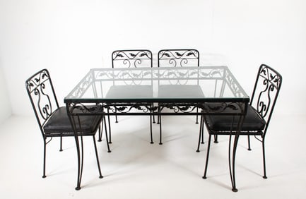 Painted Iron Patio / Garden Table & Chairs
