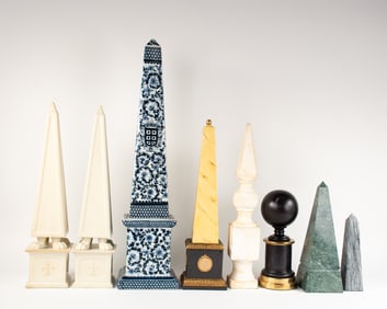 Obelisks, Sphere on Pedestal, Cast Iron Spire