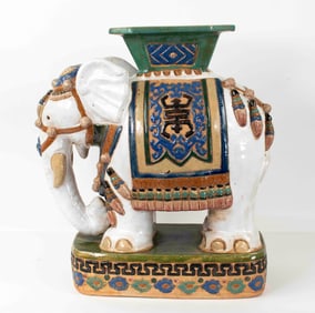 Chinese Style Elephant Form Garden Seat