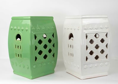 Two Chinese Glazed Garden Seats