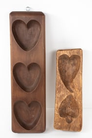 Two Carved Wooden Maple Sugar Molds