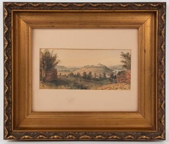 19th Century Diminutive Watercolor Landscape
