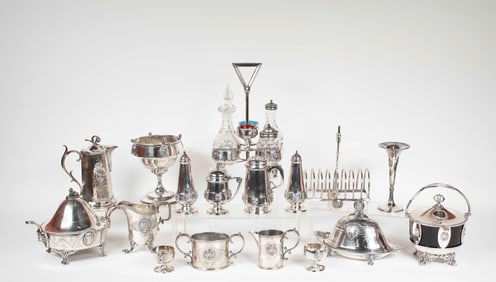 Lot of Medallion Silverplate Tableware