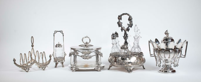 Lot of 5 Silverplate Serving Pieces