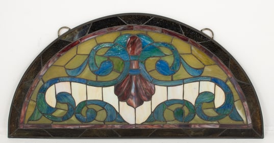 Demilune Stained Glass Hanging Panel