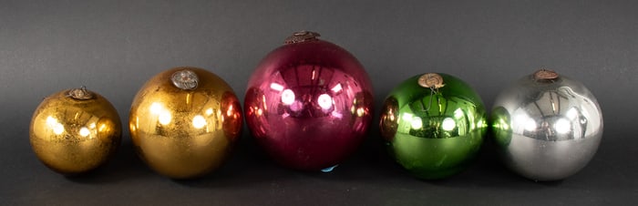 Antique German Kugel Glass Christmas Ornaments