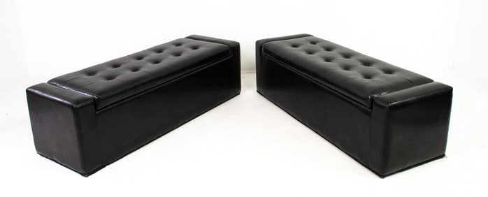 Pair of Upholstered Storage Benches