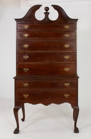 Queen Anne Style Mahogany Highboy