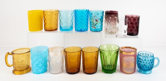 16 Assorted Glass Tumblers & Cups