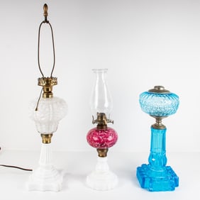 Three Kerosene Stand Lamps