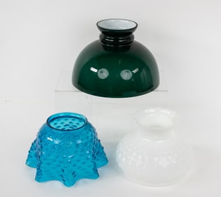 Assorted Glass Lamp Shades, Lot of 3