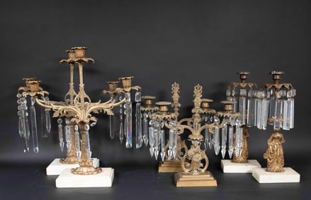 Three Pairs of Brass Girandoles