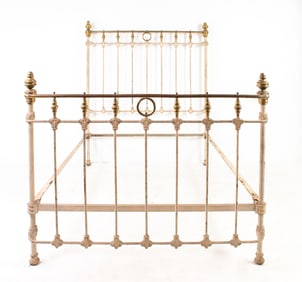 Brass and Painted Cast Iron Bed