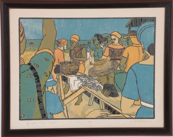 M. B. Roberts Woodblock Print