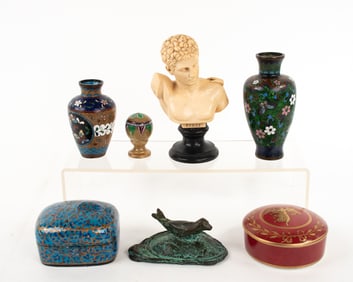 Miniature Bust, Mottahedeh, Cloisonne, Bronze