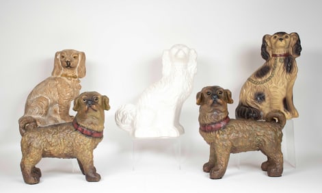 Ceramic, Plaster, Chalk, Composition Dog Figures