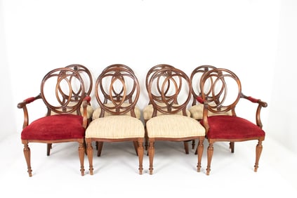 Set of 8 Adam Style Dining Room Chairs