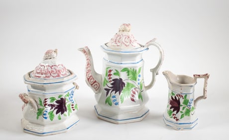 3-Pc. English Stick Spatter Coffee Set