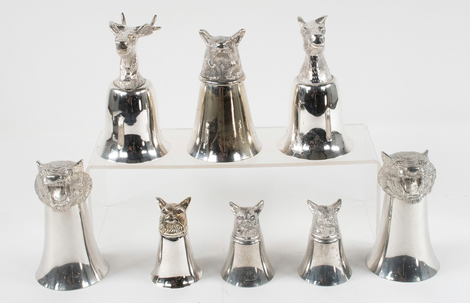 6 Silverplate Stirrup Cups & 2 Pewter Measure (1 of 1)