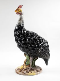 Large Italian Ceramic Guinea Fowl Figure