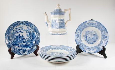 Lot of 19th C. Blue and White Transferware