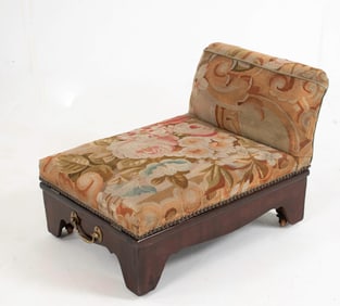 George III Tapestry Upholstered Gout Stool