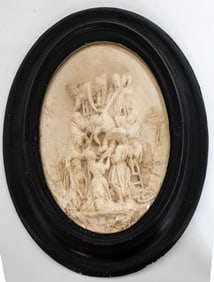 Intricately Carved Meerschaum Bas Relief Plaque