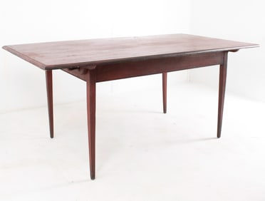 Painted Red Bench Made Harvest Table