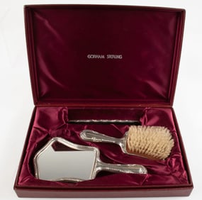 Cased Gorham Sterling "Regency" 3-Pc. Dresser Set