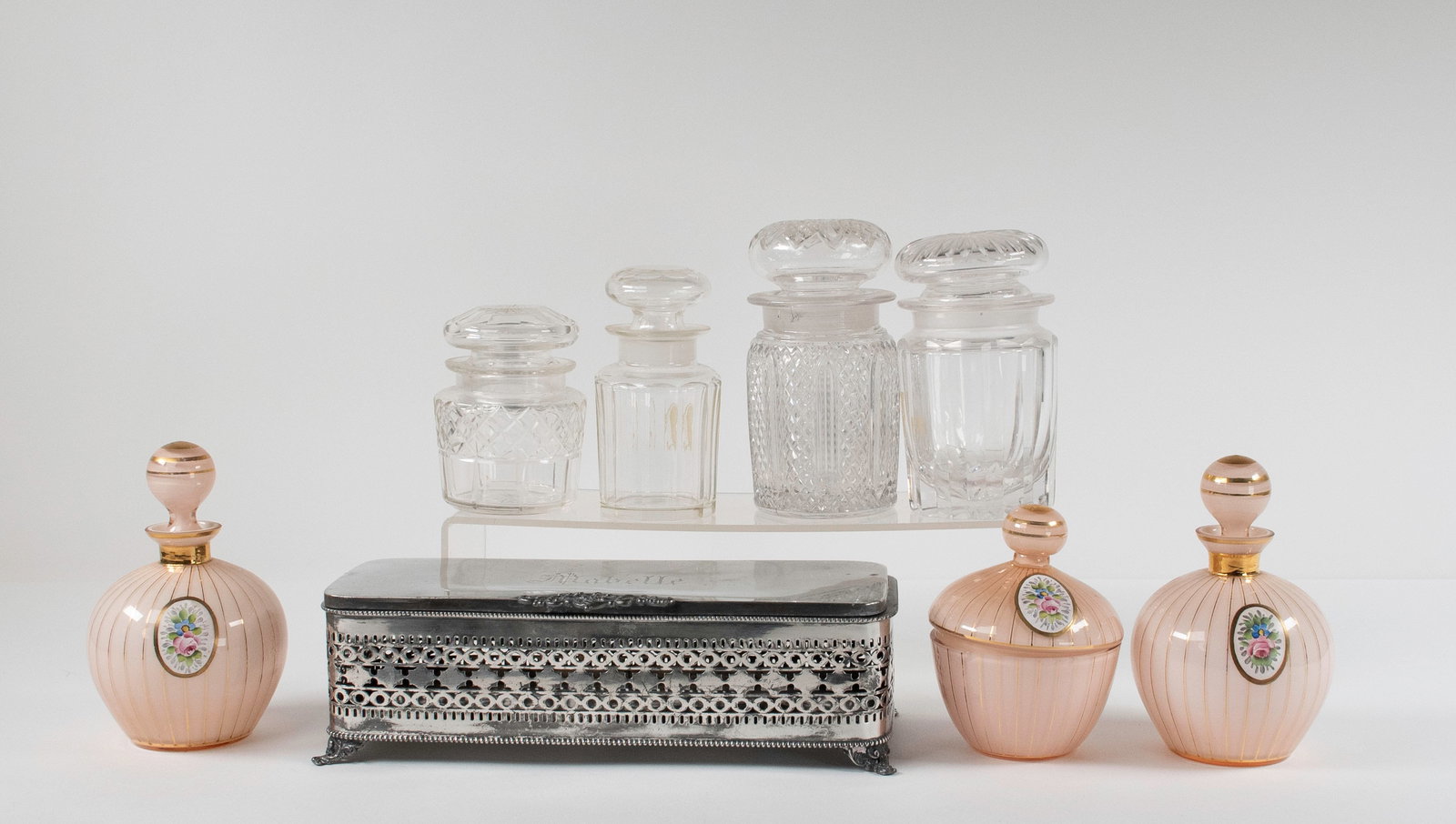 Dresser Bottles & Silverplate Glove Box (1 of 5)