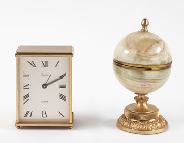 Cartier Luxor Carriage & W. German Onyx Clocks