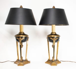 Pair of French Empire Style Lamps by Chapman