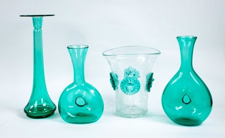 Blenko Glass Vases & Candleholder