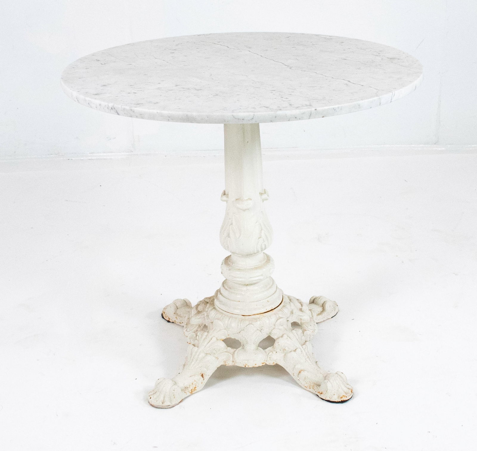 Marble Top Cast Iron Pedestal Table (1 of 7)