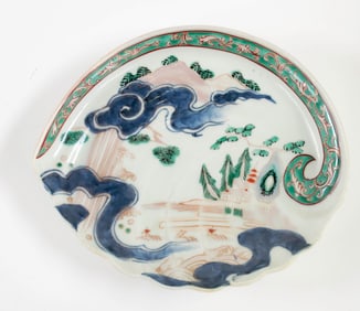 Chinese Shaped & Enameled Porcelain Bowl