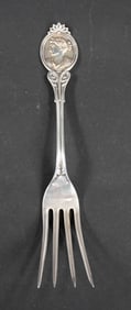 Wood & Hughes Medallion Coin Silver Serving Fork
