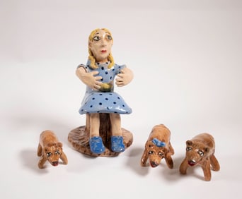 NC Folk Pottery, Stacy Lambert Goldilocks & Bears