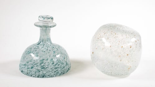 Blenko Rock Vase & Snow Drift Decanter