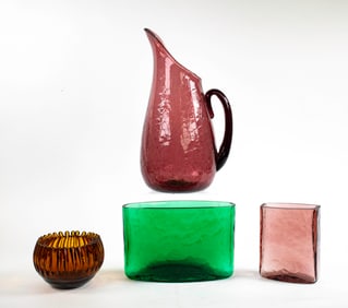 4 Blenko Glass Pcs., Winslow Anderson Designs