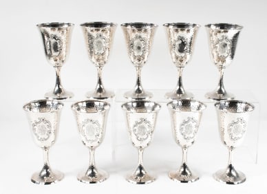 Set of 10 Sterling Goblets by A. G. Schulz Co.