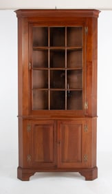 Henkel Harris Cherry Federal Style Corner Cabinet