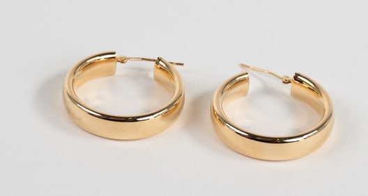 Pair of 14K RL Hoop Earrings