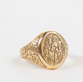 Italian 14kt Yellow Gold Signet Ring
