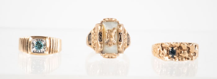 Three 10kt Yellow Gold Rings