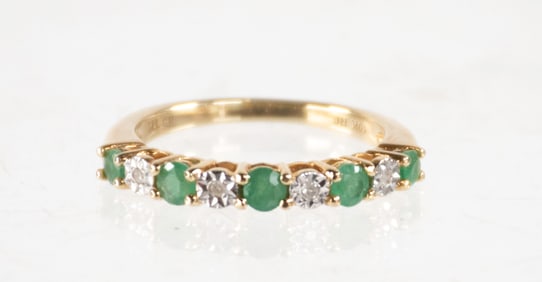 10kt Yellow Gold Emerald and Diamond Ring