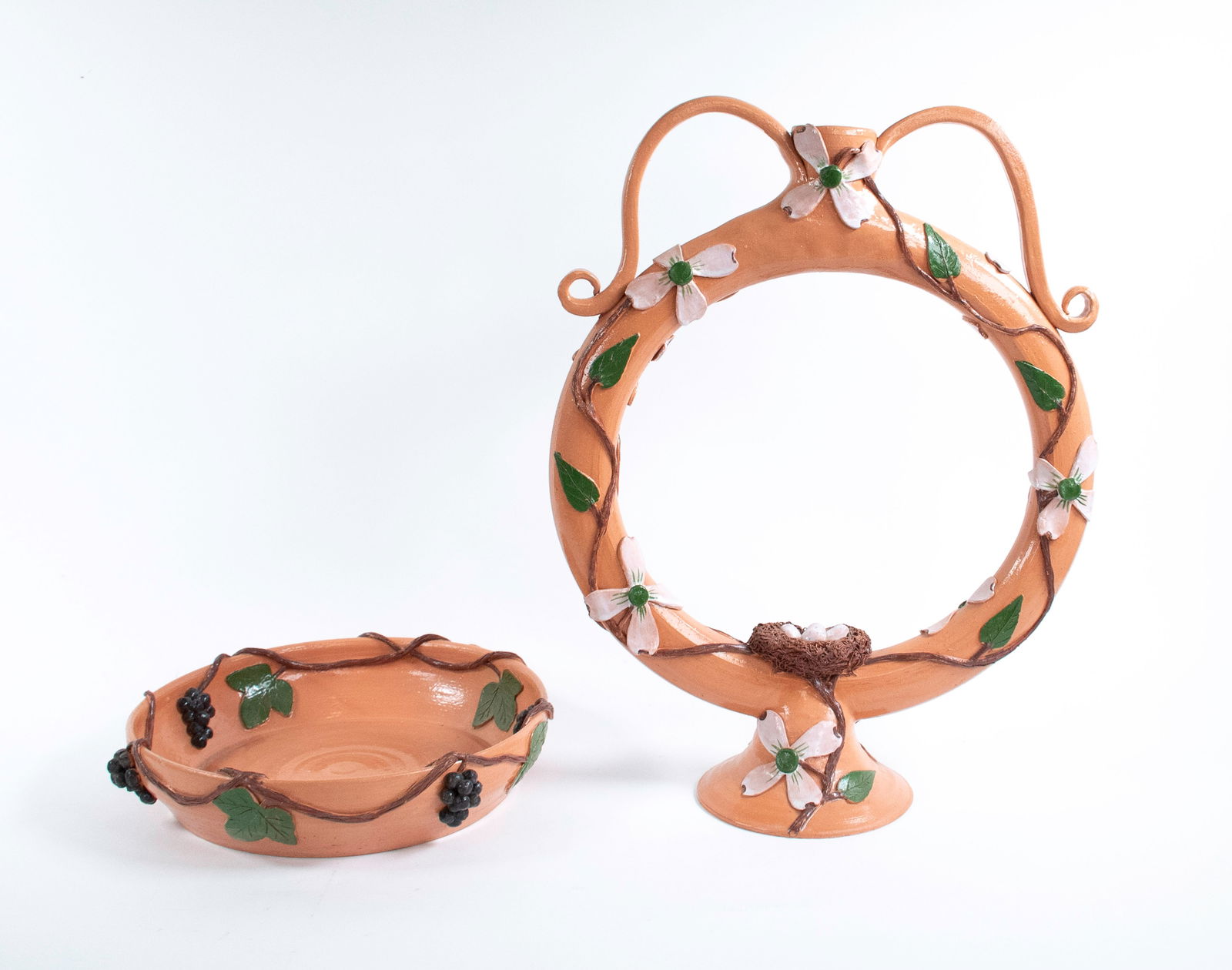 Lin Craven, Folk Pottery Ring Jug & Bowl (1 of 13)