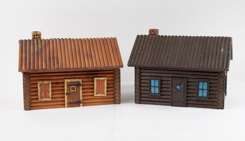 Two Log Cabin Trinket or Document Boxes