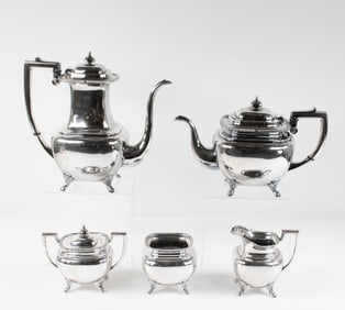 5-Piece Japanese .950 Fine Silver Tea Service