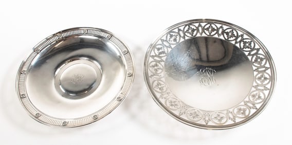 Two Sterling Silver Reticulated Cake Plates